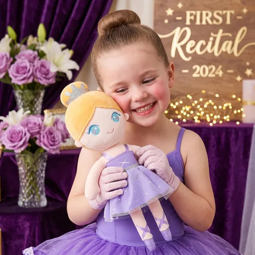Miniatura 6 de Gloveleya Muñeca bebé niña regalo bailarina felpa suave muñeca púrpura claro Ballet Púrpura01