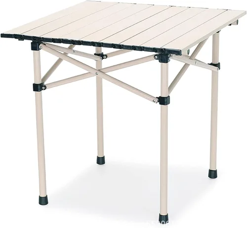 Mesa plegable, mesa auxiliar portátil de campamento, con silla, mesa de playa plegable de aluminio ultraligero con grandes bolsas de almacenamiento