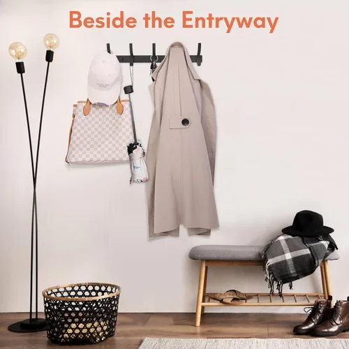 Miniatura 6 de Optish Perchero de Pared para Montar, Gancho para Abrigos de Montaje en Pared, Ganchos de Pared para Colgar, Perchero para Sombreros para Paredes