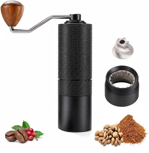 Miniatura 12 de Popsweet C38 - Molinillo de café manual con rebabas exteriores cónicas de acero inoxidable desmontables, molienda de granos de café de 400 libras