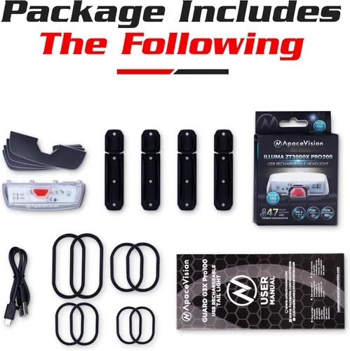 Miniatura 3 de Apace Illuma ZT3000 Luz delantera recargable USB para bicicleta con luz de 200 lúmenes para una visibilidad óptima en la bicicleta