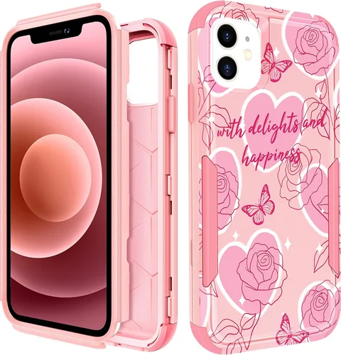 Miniatura 37 de para iPhone 11 - Funda para mujeres y niñas, diseño único estético, mariposa azul kawaii para adolescentes, funda protectora resistente, dura, a