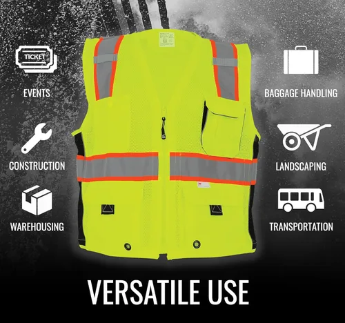 Miniatura 5 de Global Glove High Visibility Safety Vest, Lightweight and Breathable
