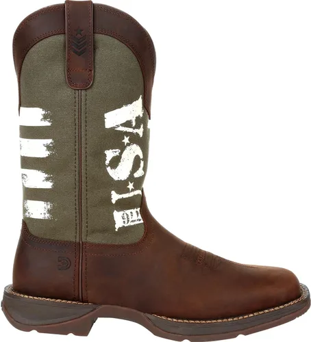 Miniatura 7 de Durango Botas occidentales con estampado de Estados Unidos verde