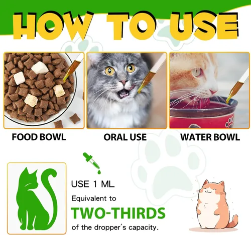 Miniatura 6 de Gotas para aliviar el estreñimiento de gatos, laxante natural para gatos con 6 probióticos, suplemento líquido suavizante para la salud digestiva