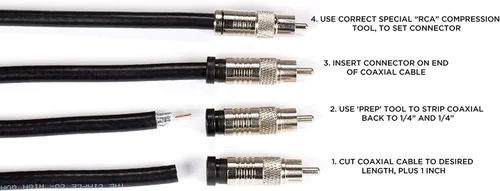 Miniatura 6 de THE CIMPLE CO - Conectores de compresión RCA para cable coaxial RG6 - Conexiones macho universales para RCA, subwoofer, compuesto, componente