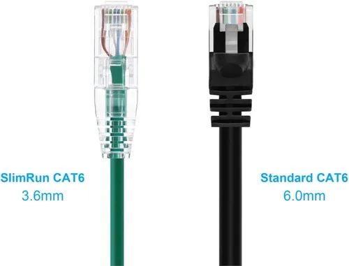 Miniatura 2 de Monoprice Cable de conexión Ethernet Cat6, sin enganches, trenzado, 550 MHz, UTP, clasificación CMR, 28 AWG, 3 pies, verde - Serie SlimRun