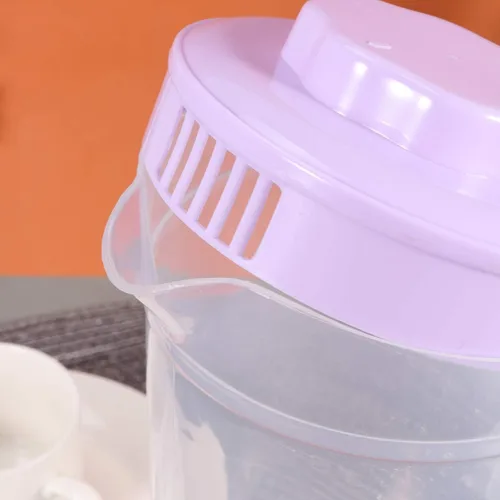 Miniatura 3 de Jarra de limonada para bebidas, tetera de jugo con tazas, hervidor de agua fría de plástico, jarra de agua transparente, jarra de té helado, jarra