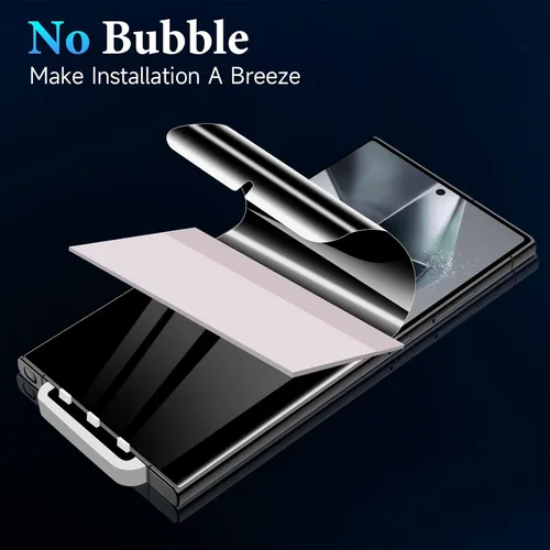 Miniatura 6 de LYWHL Paquete de 2 protectores de pantalla de privacidad para Samsung Galaxy S24 Ultra, película de hidrogel flexible antiespía, táctil sensible