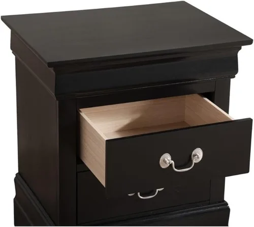Miniatura 4 de Glory Furniture Louis Phillipe - Mesita de noche con 2 cajones, color negro