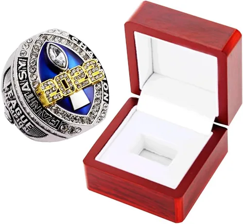 Anillo del campeonato de fútbol de fantasía 2022 | Anillo pesado de campeón FFL | Trofeo de premio chapado en oro y plata para el ganador de la Liga