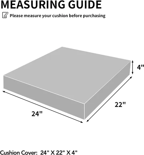 Miniatura 6 de Easy-Going - Paquete de 4 fundas de cojín impermeables para patio, de 24x22x4 pulgadas, fundas de repuesto antideslizantes para asientos al aire