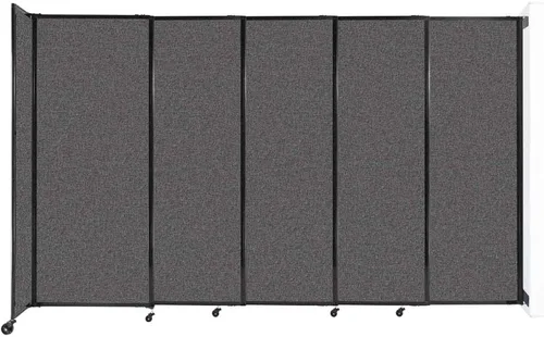 Miniatura 7 de Divisor de habitación de pared recta deslizante montado en la pared Anchos ajustables Ruedas de bloqueo Separador de habitación Paneles