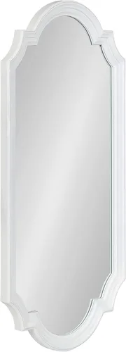 Kate and Laurel Fairbourne Farmhouse - Espejo de pared de panel festoneado, 20 x 42, blanco envejecido, espejo decorativo alto tradicional con