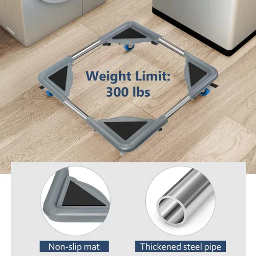 Miniatura 4 de SPACECARE Soporte para Mini Nevera Mueble Carretilla Móvil con 4 Ruedas con Seguro - Base Ajustable Soporte para Refrigerador Lavadora Carrito Móvil