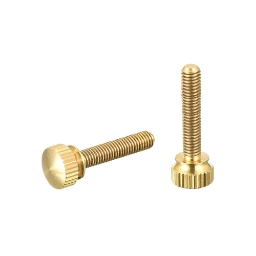 Miniatura 11 de uxcell 2 tornillos moleteados para el pulgar, pernos de hombro de latón M5x8mm, perillas de agarre escalonadas para PC, electrónicos, mecánicos