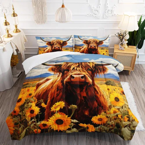 Miniatura 19 de Juego de edredón de unicornio para niñas, juego de ropa de cama de mariposa, juego de edredón de arco iris, tamaño individual con 1 edredón y 2