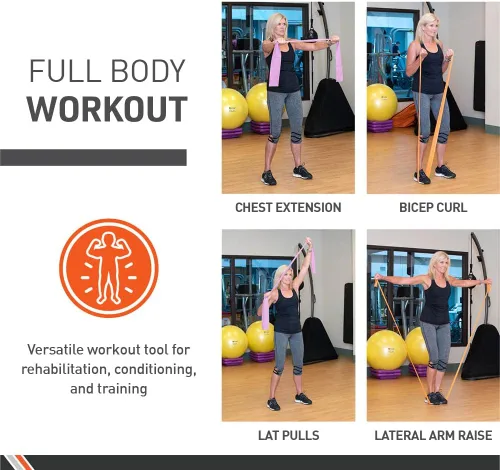 Miniatura 4 de Body Sport Bandas de ejercicio: bandas de resistencia en rollos de 50 yardas para fitness, estiramiento o terapia física