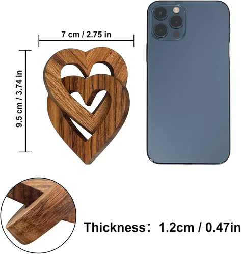 Miniatura 3 de Lightzz Regalos románticos de corazón para el día de San Valentín para ella, forma de corazones de madera hechos a mano para pareja, esposa, marido