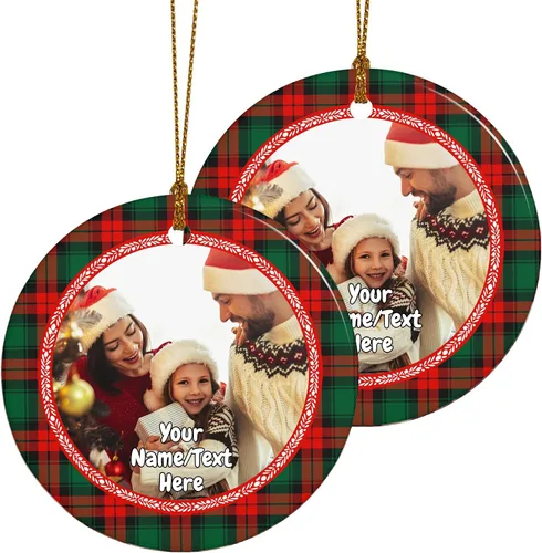 Miniatura 6 de Adornos de Navidad personalizados, adorno con foto personalizada, nuestro primer árbol de Navidad colgante 2024, decoración regalo para Navidad
