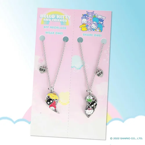 Miniatura 7 de Hello Kitty Sanrio and Friends - Juego de collar de amistad para niñas de 16 + 3 pulgadas, con licencia oficial, Disfraz, No es una piedra preciosa