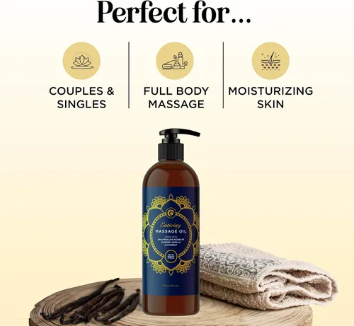 Miniatura 7 de Lujoso aceite de masaje de vainilla para parejas, aceites de masaje sensuales de vainilla dulce no grasosa de fácil deslizamiento para una cita