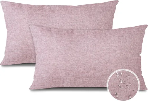 Miniatura 24 de OTOSTAR Paquete de 2 fundas de almohada impermeables para interiores y exteriores de 18 x 18 pulgadas, fundas de almohada decorativas para jardín