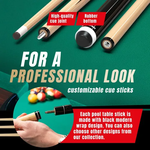 Miniatura 4 de Prosniper Premium Pool Sticks Set of 4 58-Inch, 19-Oz Canadian Ashwood Pool Cue with Low-Deflection Shaft & 4 Extra Chalks Pro-Grade Billiard