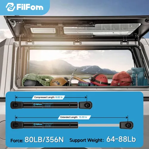 Miniatura 2 de C1618827 Amortiguadores de Gas de 15 Pulgadas 80Lb/356N para Tapa de Caja de Herramientas de Camper Shell de Camioneta para Leer SnugTop Canopy