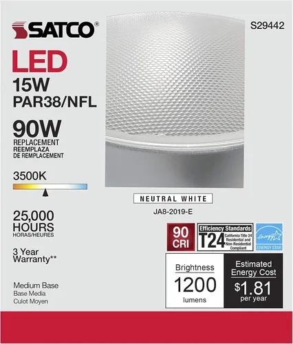 Miniatura 7 de Satco S29442 15 vatios; LED PAR38; 3500K; cumple con California 6