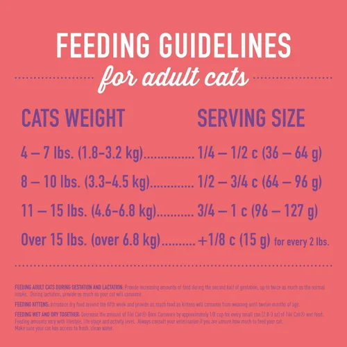 Miniatura 5 de Tiki Cat Born Carnivore - Alimento seco para gatos con alto contenido de proteínas, harina de pollo, arenque y salmón, bolsa de 11.1 libras