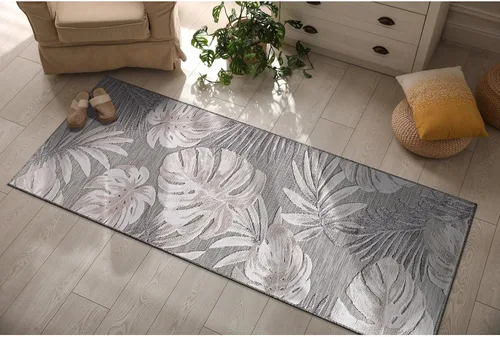 Miniatura 66 de CAMILSON Alfombra para Interiores y Exteriores, Alfombras de Área Azules 5x7 con Hojas Tropicales Botánicas para Patios Interiores y Exteriores