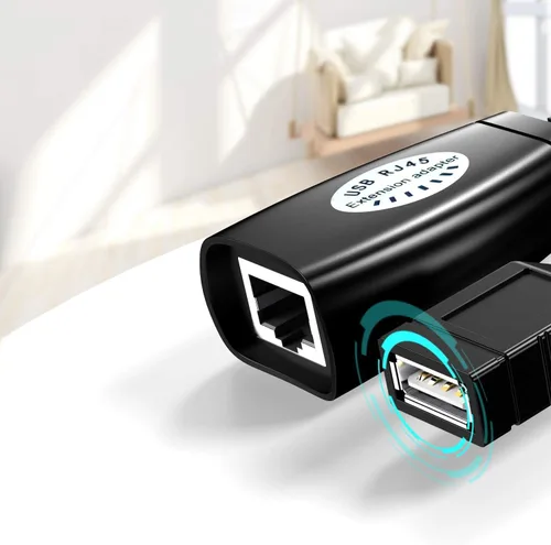 Miniatura 4 de SNLLMZI - Extensor USB RJ45 sobre Cat5/Cat5e/Cat6/Cat7/Cat8, adaptador de conector de cable de extensión - 2 pares