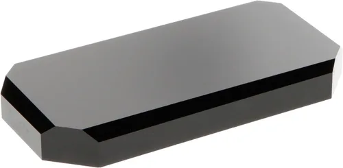 Miniatura 2 de Plymor Base de exhibición rectangular de corte de esquina biselada de acrílico negro, 8 pulgadas de ancho x 6 pulgadas de profundidad x 0.75