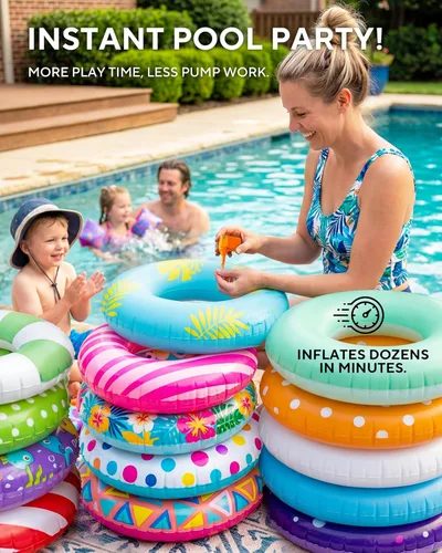 Miniatura 6 de MKARMATER - Bomba de aire portátil ultra pequeña de 1.69 onzas para flotadores de piscina y colchón de aire, inflador y desinflador inalámbrico