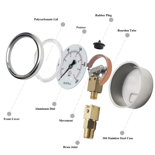 Miniatura 6 de Medidor de presión de 200psi con aceite de silicona para prueba de presión de agua, aceite y aire en bomba de piscina, filtro de arena, compresor