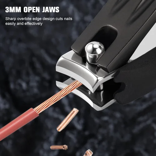 Miniatura 2 de FERYES Cortaúñas 3 en 1 para uñas de los dedos con recolector de uñas sin salpicaduras y caja de almacenamiento de metal - Cortaúñas para uñas