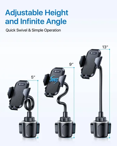 Miniatura 6 de andobil Soporte para teléfono de grado militar, [cuello de cisne de metal más sólido] Soporte universal para teléfono para tu auto, camión de golf
