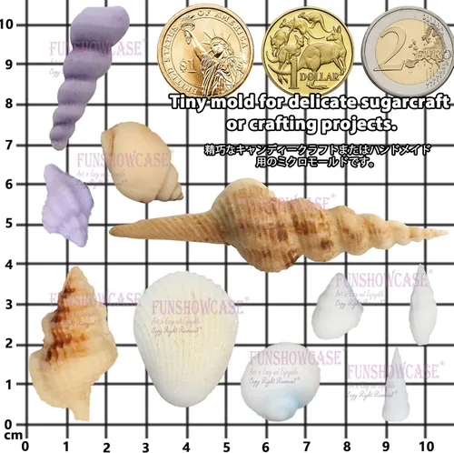Miniatura 4 de Funshowcase Surtido Molde de silicona de caramelo de concha marina 3.8x3.0x0.7 in