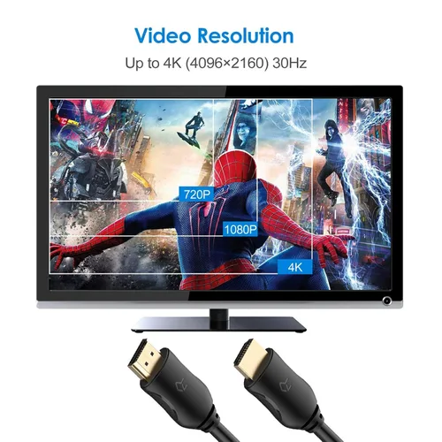 Miniatura 3 de Rankie Cable HDMI, cable HDTV de alta velocidad, compatible con Ethernet, 3D, 4K y retorno de audio, paquete de 2, 6 pies