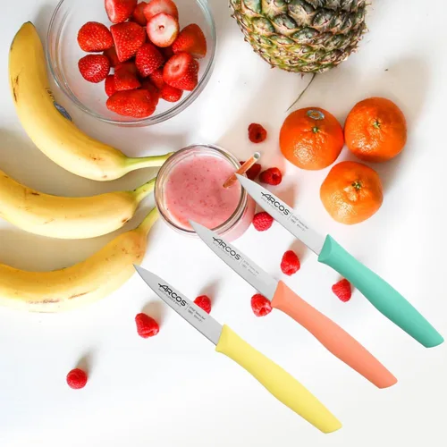 Miniatura 6 de Arcos Juego de Cuchillos de Pelar de 3 Piezas de 4 Pulgadas de Acero Inoxidable. Cuchillos de Cocina Coloridos para Pelar Frutas y Verduras. Mango