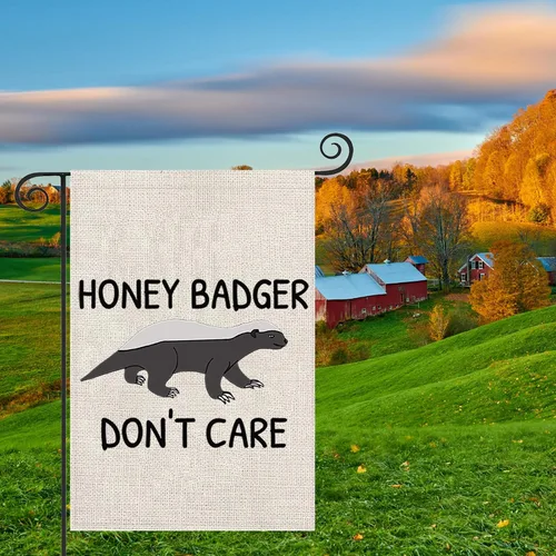 Miniatura 7 de Badger Lovers - Bandera para exteriores, diseño de animales salvajes, patio, regalo de Navidad (Badger Don't Care)