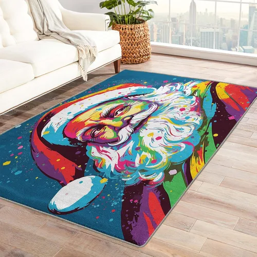 Miniatura 24 de Alfombra de oso de 2 x 3 pies, alfombra de Navidad para entrada, sala de estar, dormitorio, alfombra de animales salvajes, decoración de habitación