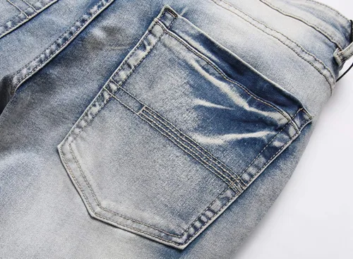 Miniatura 6 de Skinny Slim Fashion - Jeans elásticos para hombre, con agujeros rectos, estilo hip hop, para motociclista