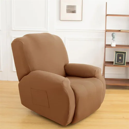 Miniatura 20 de LazyBoy - Funda para sillón reclinable, color liso, 4 piezas, fundas protectoras de muebles para sillón reclinable con bolsillo, funda para sofá