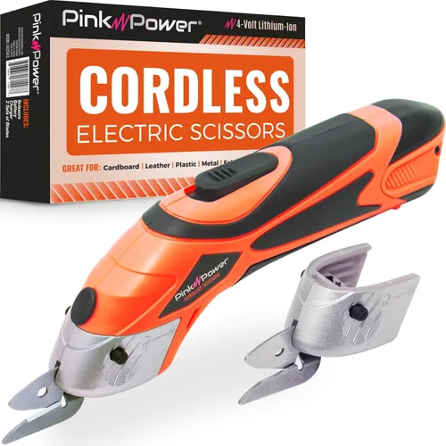 Miniatura 9 de Pink Power Tijeras Eléctricas Inalámbricas Cortador de Tela para Manualidades, Cajas, Costura, Alfombras y Álbumes de Recortes - Cizallas Rotativas