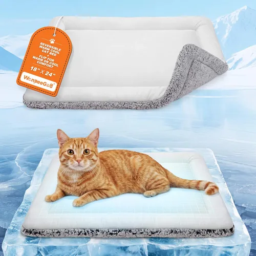 Miniatura 12 de Tapete refrescante para perros, cama autocalentable para gatos, cama reversible cálida y refrescante, almohadilla cálida para gatos de invierno