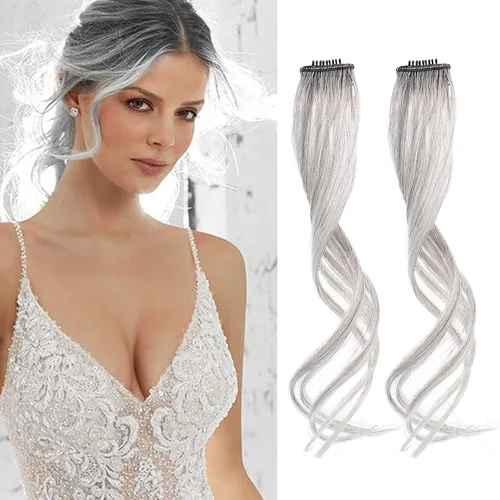 Miniatura 23 de REECHO Flequillos Laterales Largos con Ondas Rizadas, Flequillo de Cortina con Clip, Flequillos Frontales Laterales que Enmarcan el Rostro