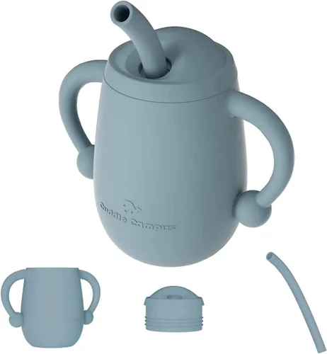 Miniatura 15 de Cuddle Campus Vasos para bebés de 7 onzas, [4 en 1] tazas para bebé, vaso de silicona inastillable, taza abierta para 6M, 6 meses, 6 a 12 meses, 1/1