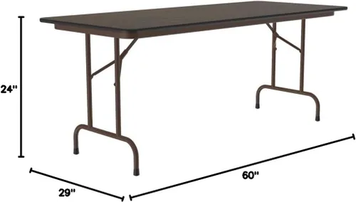 Miniatura 2 de Correll - Mesa plegable de utilidad resistente, parte superior de melamina, fabricada en Estados Unidos, delantal de acero fuerte, 24 x 60 pulgadas